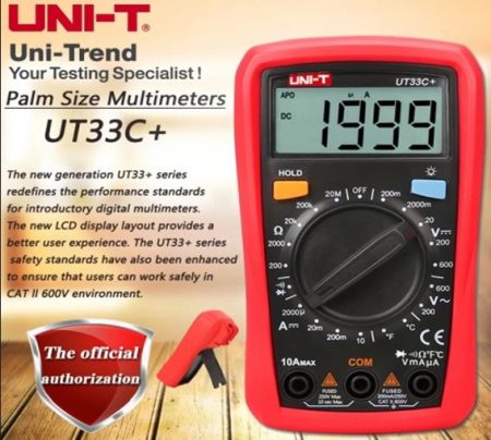 UT33C+ Handheld Multimeter, 1999 Display Digital Multimeter