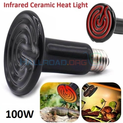 E27 Infrared Ceramic Heat Emitter Lamp Bulb for Reptile Pet Brooder 100W