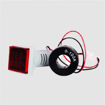 Square Digital AC Voltmeter Ammeter 50-600V 100A 22mm LED Current Indicator Voltage Meter micro